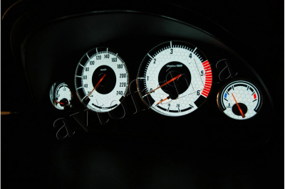 BMW E38 светодиодные шкалы (циферблаты) на панель приборов - дизайн 3
